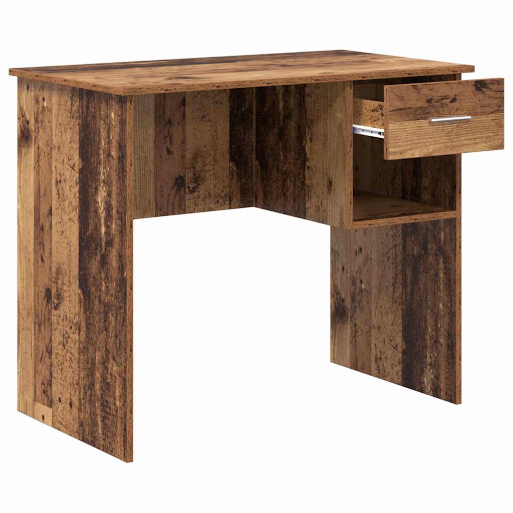 Desk with Shelf Rustic Wood Finish 90 x 49 x 75 cm Engineered Wood