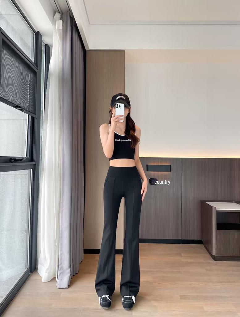 2026 Spring/Summer High-Waisted Tummy-Control Micro-Flare Yoga Pants: Butt-Lifting, Breathable, Casual Wear.