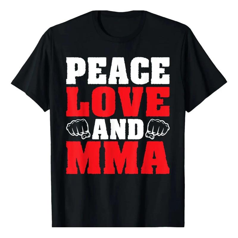 Camiseta Peace Love And Mma De Artes Marciales Mixtas S