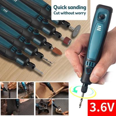 Akku-Bohrschleifer-Set mit hoher Geschwindigkeit, 3,6 V, leistungsstarker Mini-Gravierstift, wiederaufladbarer Akku, elektrisches Rotationsschnitzwerkzeug
