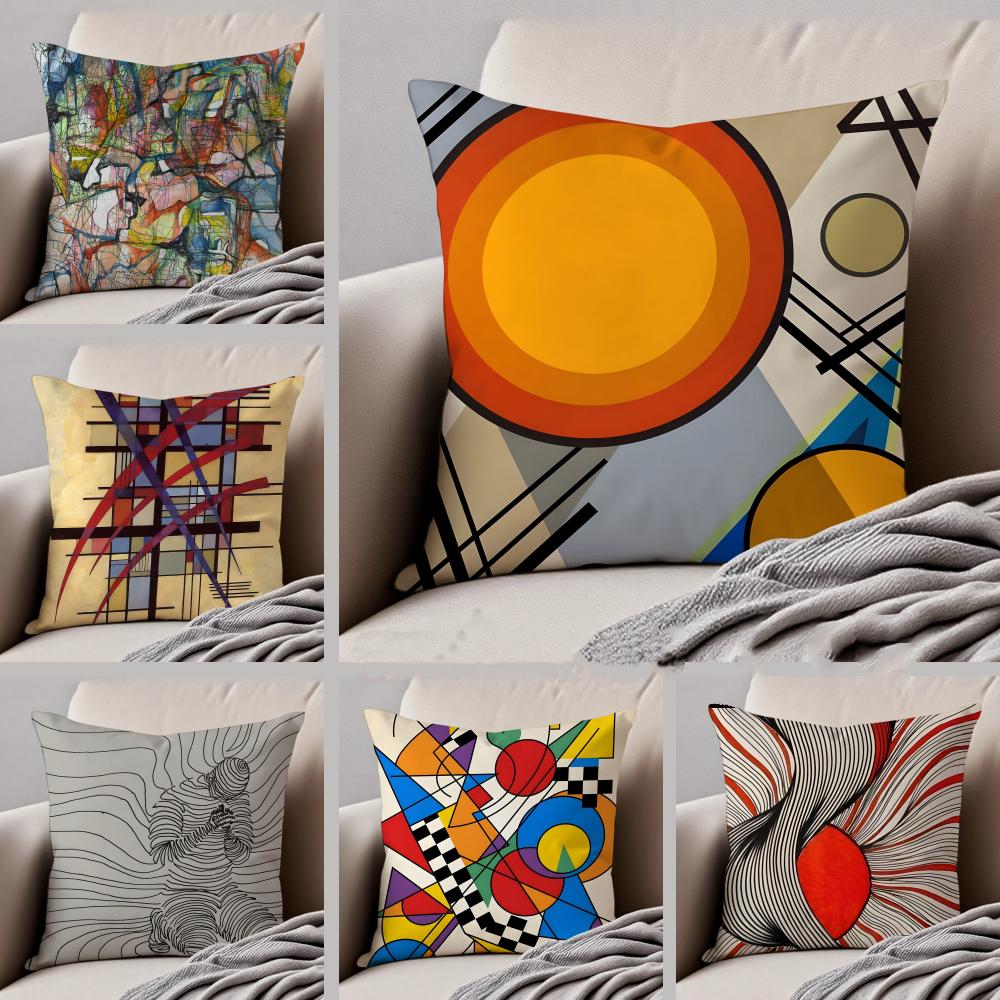 Tonnika Chen Unisex Abstract Line Art Pillow Minimalist Decor Cushion Cover Throw Pillow Cover Hidden Button Durable Polyester Chair Cushion