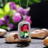 Rectangular Two-color Gradient Zircon Pendant Necklace