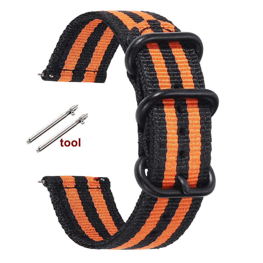 Correa de Nailon de 18 mm 20 mm 22 mm 24 mm para Samsung Galaxy Watch 3 4 5 Pro 6 7 46 mm 42 mm para Amazfit Pulsera Deportiva de Liberación Rápida