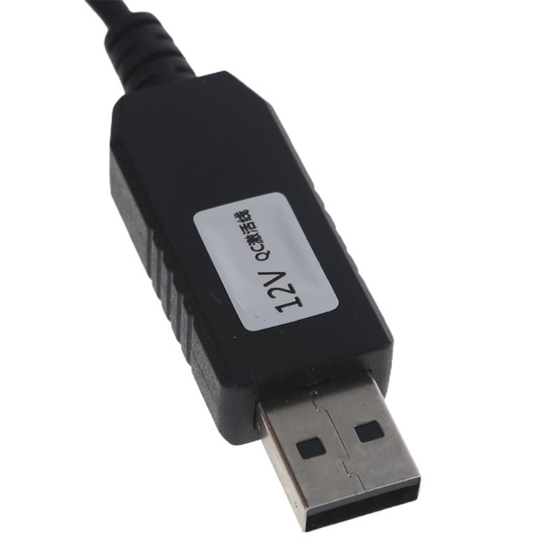 QC3.0 USB to 12V 5.5x2.1mm Step Up Line Converter Cable Good Compatibility for WiFi Router LED Lightweight Durable