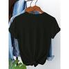 Graphic Tee Women's Casual Short Sleeve T-Shirt Cartoon Cute Rabbit Butterfly Graphic Print Round Neck Summer Woman Clothing