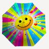 1PC smile heart Automatic Open/Close Umbrella with Windproof, 8-Rib Sturdy Canopy, Durable Ribs, Fashionable Design, Outdoor Accessory, Fun Prin, Holi