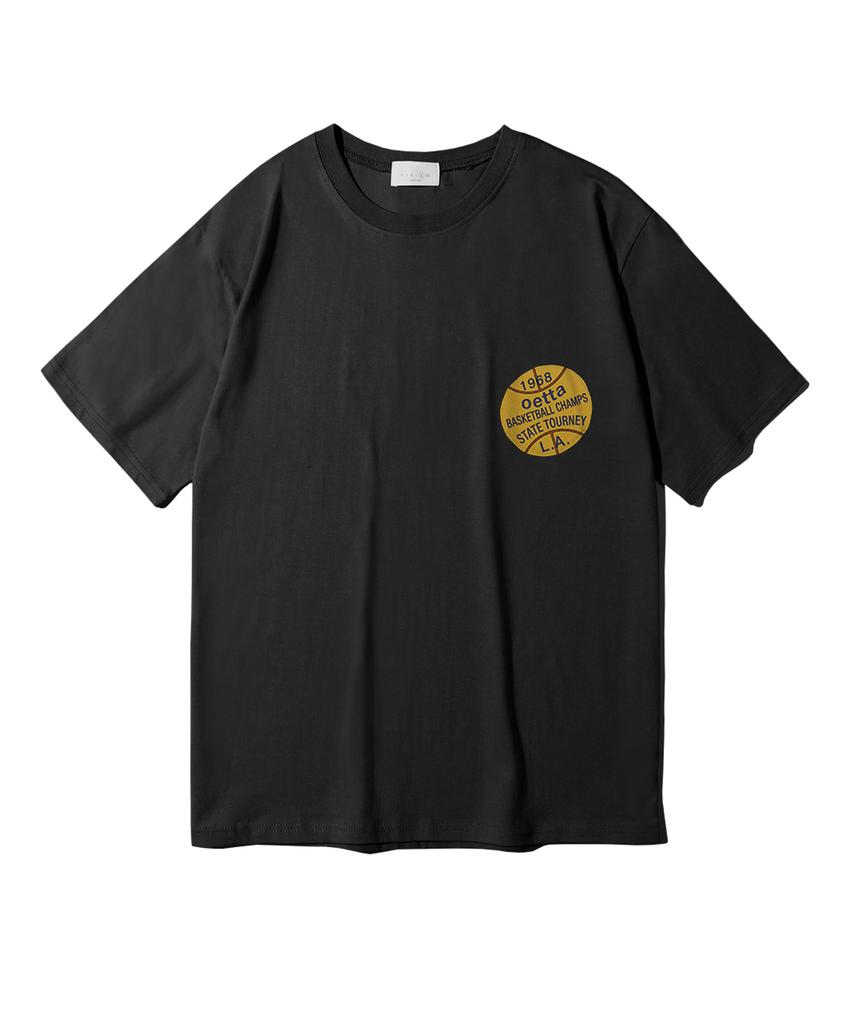 Oeta Basketball Logo Double Cotton Oversized Short Sleeve T-Shirt Ots26007(10 Colors) (Type A)