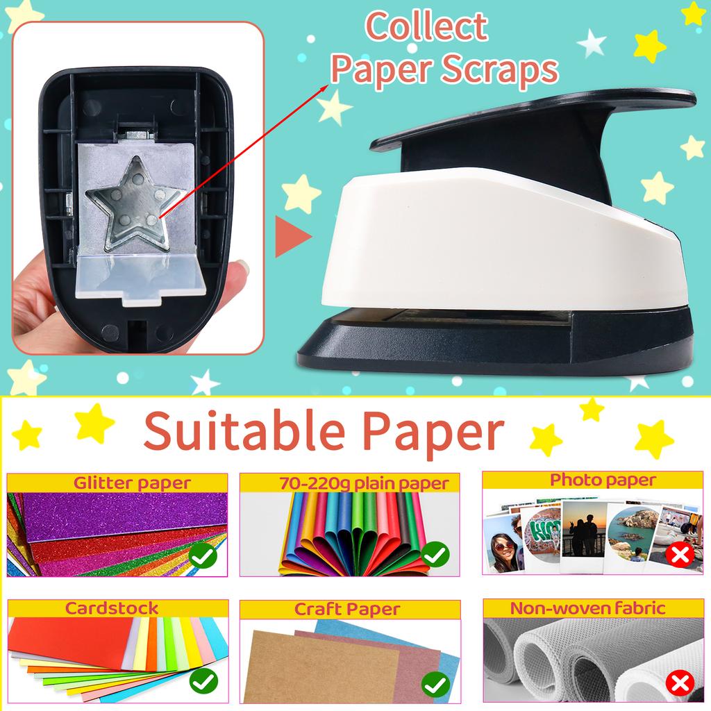 5pcs Paper cutter for crafts Hole Punchers Tool Set 9 16 25 38 50mm Star Paper Shapes for card making scrapbook