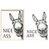 Abstract Funny Animals Donkeys Poster Print Painting Nice Ass Quote Canvas Wall Art Pictures For Home Bathroom Decor