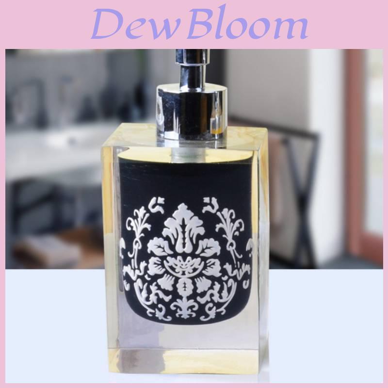 Elegant Hotel Hand Soap Dispenser Bottle With Floral Print For Bathroom Decor Gift