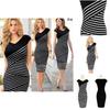 Womens Elegant Summer V Neck Stripe Bodycon Pencil Dress Perfect For Office And Party Wear