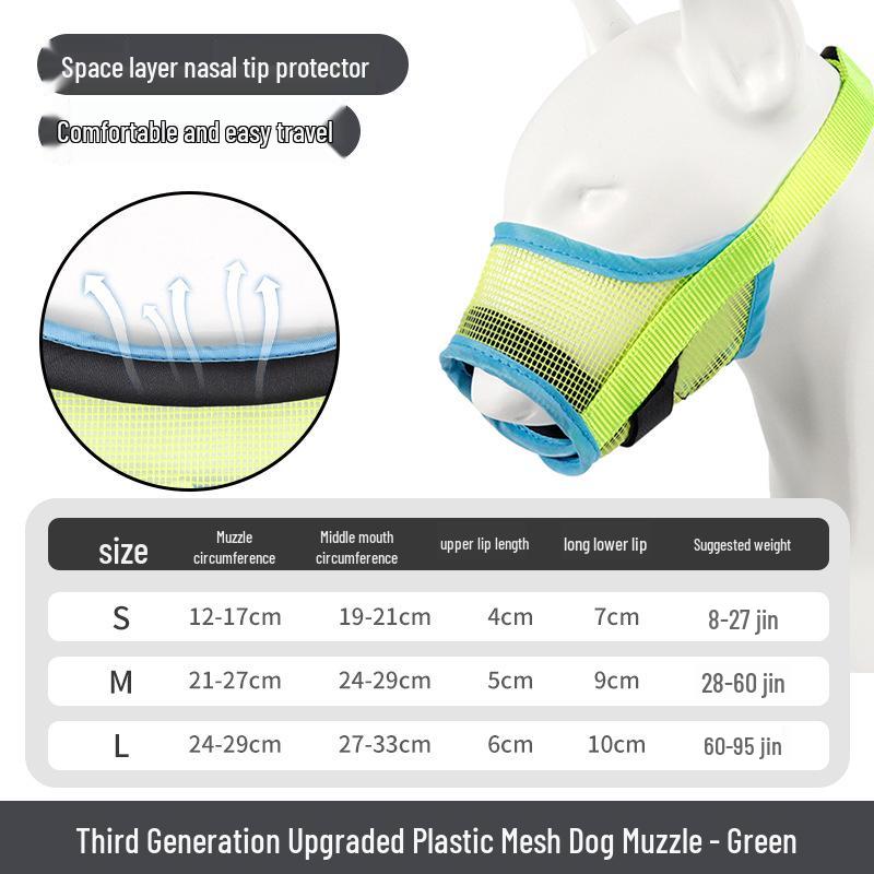 PVC Mesh Dog Muzzle: Breathable, Anti-Eating, Anti-Biting Pet Mask