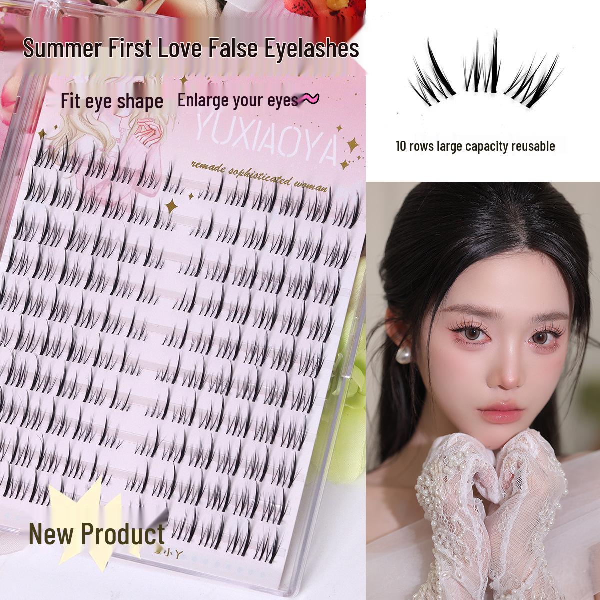 Натуральные ресницы Yu Xia Ya в стиле лисьих - Подсолнух, одиночные пучки, большой объем для семейного использования