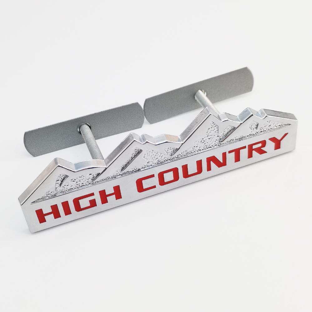 3D Metal HIGH COUNTRY Emblem Badge Alloy Decoration Grille Sticker Car Rear Trunk Fender Side Decal for Chevrolet Accessories