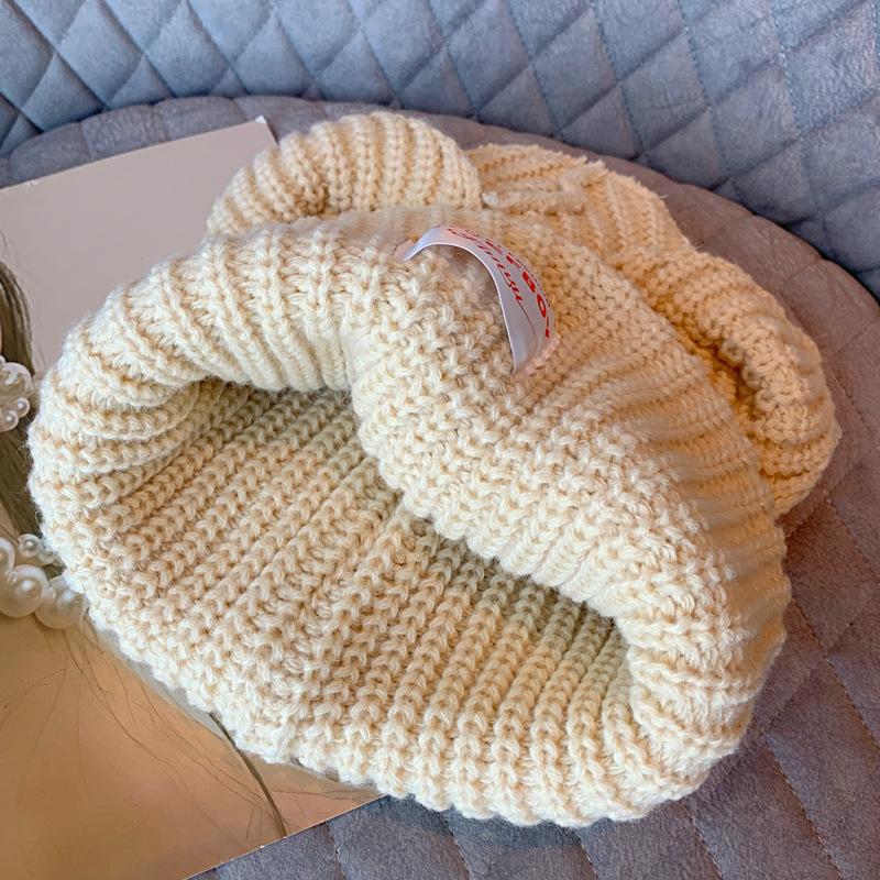 Nischendesign personalisierte Katzen- und Schweineohren gestrickte Wollmütze niedliche Herbst- und Winter-Warm-Ohrenschutz-Tasche Kopfmütze