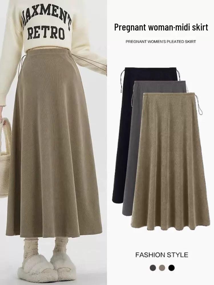 Maternity Petite Black Pleated Long Skirt - Spring/Autumn 2026 Collection