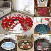 1pc Christmas Round Rugs: Snowman, Tree, Wreath & More - Festive Home Decor ,Christmas Round Carpet Decoration..
