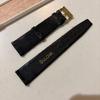 Used Vintage Bulova Watch Leather Band Strap Black