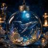 Wewnętrzne Zewnętrzne Świąteczne Akcesoria Imprezowe Ozdoba Bombka Zwierzęta Morskie na Boże Narodzenie, Dekoracja Wisząca 3D z Życiem Morskim, Dekoracyjne Ozdoby z Ciepłym Blaskiem