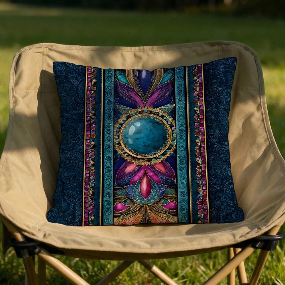 Ethnic Bohemian Pattern Cushion Cover Soft Reversible Durable Pillow Cover MultiScene Use for Home Car Daily Comfort