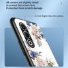 For Oppo A5 5G Case Floral Pattern TPU+Tempered Glass Protective Phone Cover
