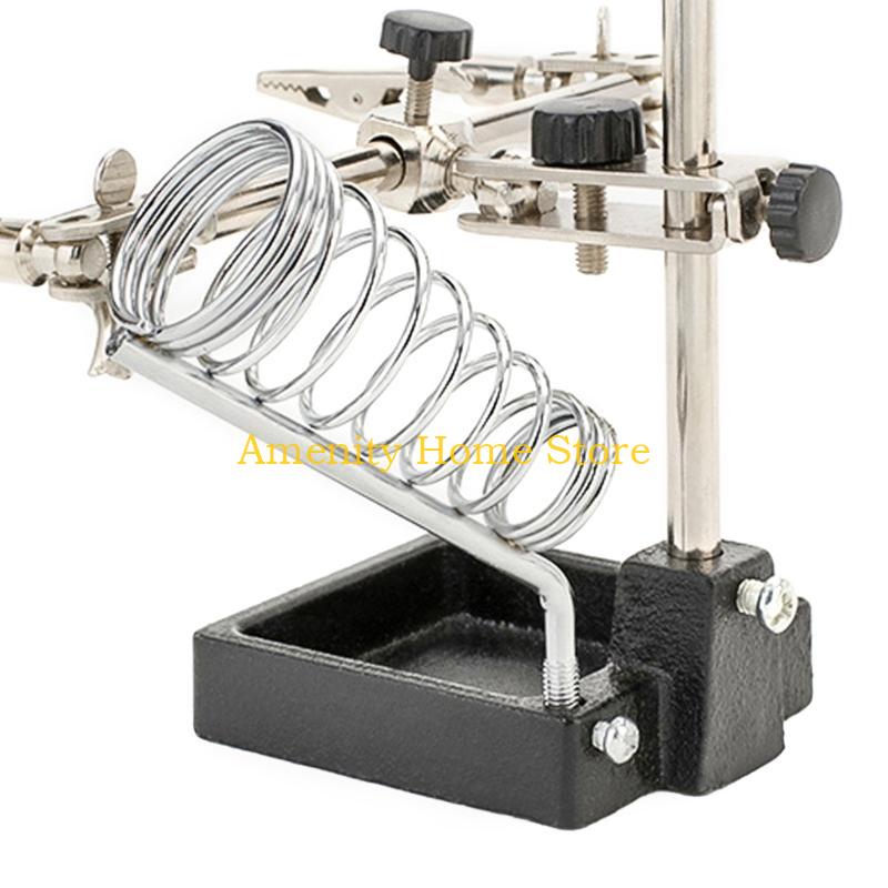 F26C Soldering Stand with Welding Glass 2 Alligator-Clips 360-Degree Tool