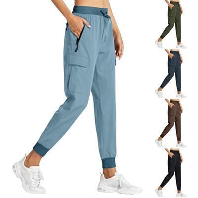 Damen Einfarbige Arbeitskleidung Langsam laufende, schnell trocknende Wanderhose Sport-Freizeithose