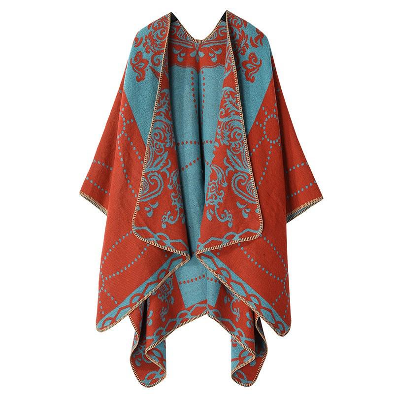 Autumn & Winter Imitation Cashmere Knitted Shawl - Artistic Travel-Ready Cape