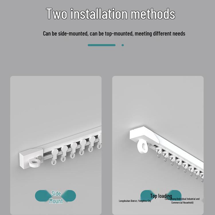 Klebe-Vorhangschiene ohne Bohren: Haken-Typ Nagelfreie Gleitschiene mit Rolle für Einspurvorhänge