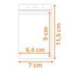 Porte-Badge Souple Transparent à Zip Format Vertical [Lot 100] pour badge visiteur/carte d’accès/cantine/transport Phonillico®