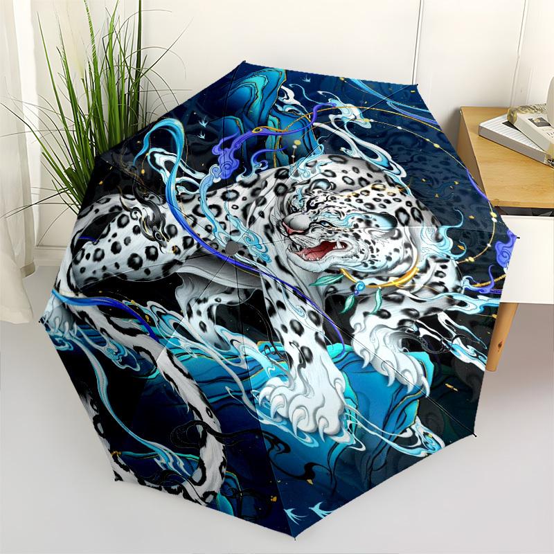 

Snow leopard, Mythical creature- Automatic umbrella, Four Seasons Portable Folding Umbrella, Suitable for Men and Women, Travel, Daily Compa