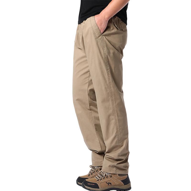 

Мужские повседневные брюки, хлопковые тонкие стильные комбинезоны с эластичной резинкой на талии, спортивные на открытом воздухе, свободные рабочие брюки, трендовые однотонные брюки S жёлтый