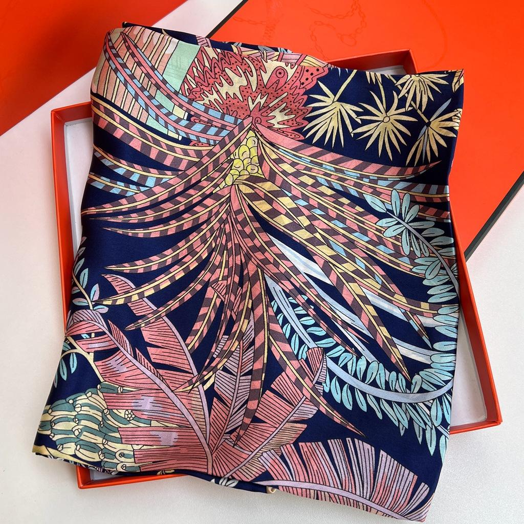 110 Plain Crepe Satin Square Scarf Women'S Autumn Light Luxury Silk Scarf High-End 100% Mulberry Silk Scarf