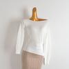 Pure Desire Style Sexy Stylish Oblique Shoulder Long Sleeves Knitwear Women's Autumn New Arrival Silm Inner Bottoming Shirt Tops Tide