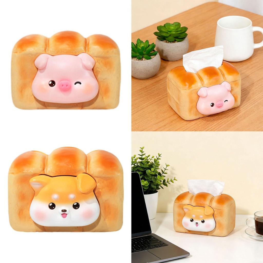 Cute Creative Tissue Box Holder PVC Napkin Dispenser Tabletop Organizer for Bedroom Bathroom Living Room