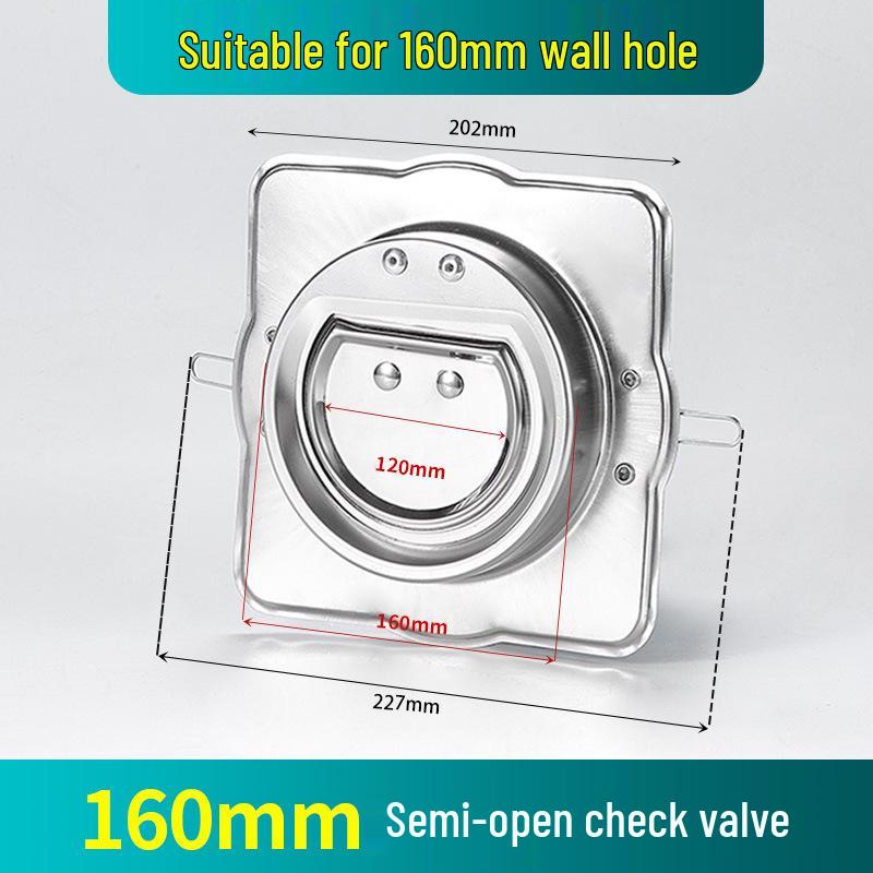 Premium Stainless Steel Check Valve Smoke Backflow Preventer for Range Hood Exhaust Vent