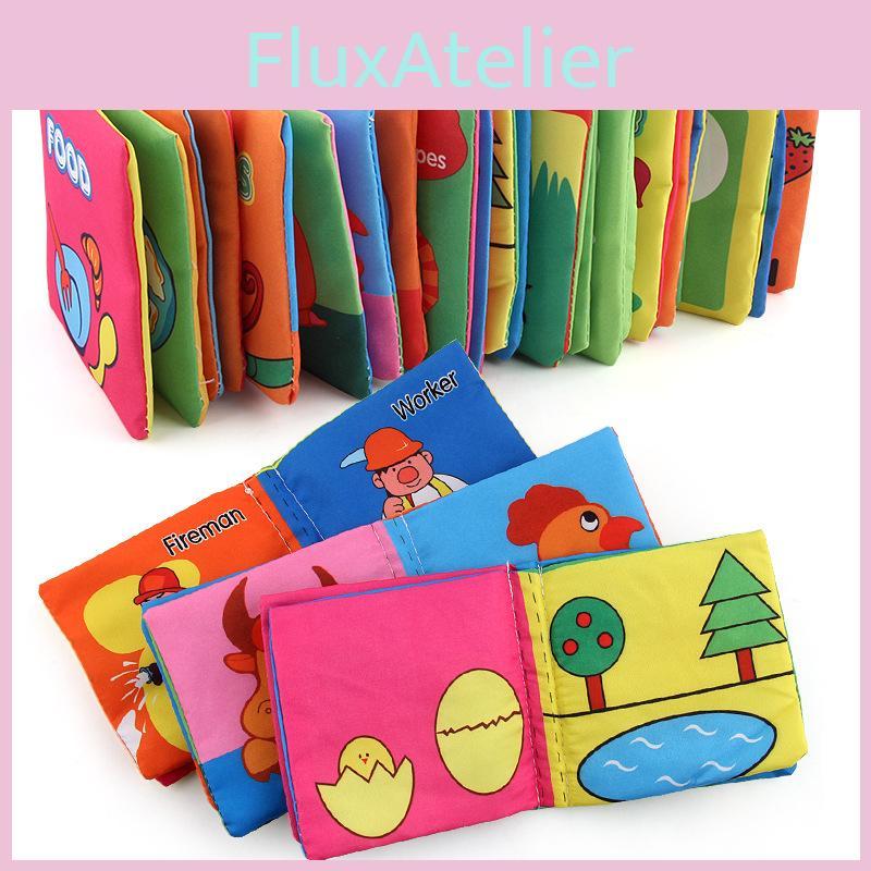 New Baby Soft Cloth Book Hand Book Early Education Toy Sound Paper Bag Packed
