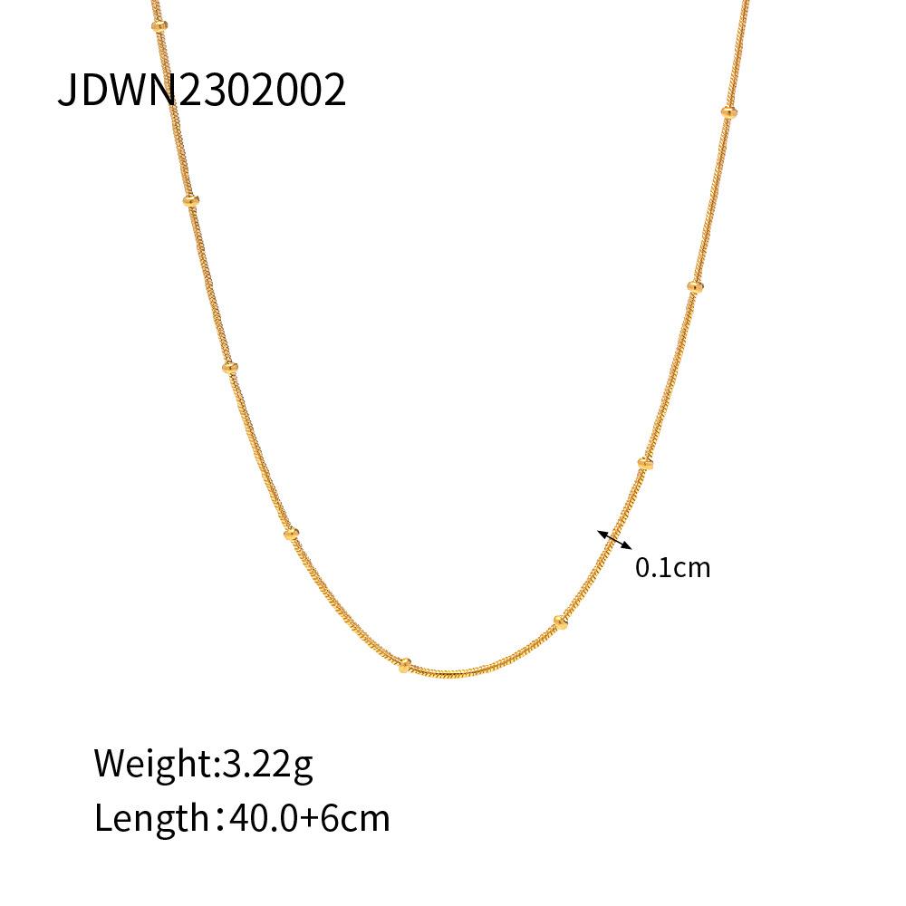 European and American Small Fresh Stainless Steel Necklace Does Not Fade Round Bead Snake Chain Necklace Summer Trend Wholesale