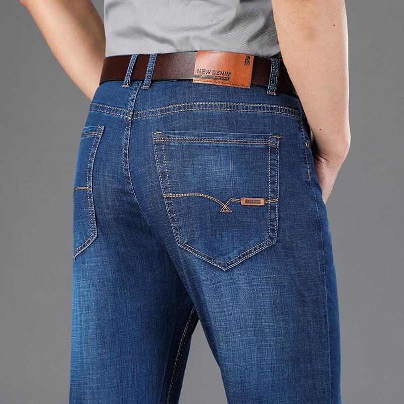 Herren Trendige Straight Stretch Jeans mit mittlerer Bundhöhe - Jugendlicher & Mittelalterlicher Stil