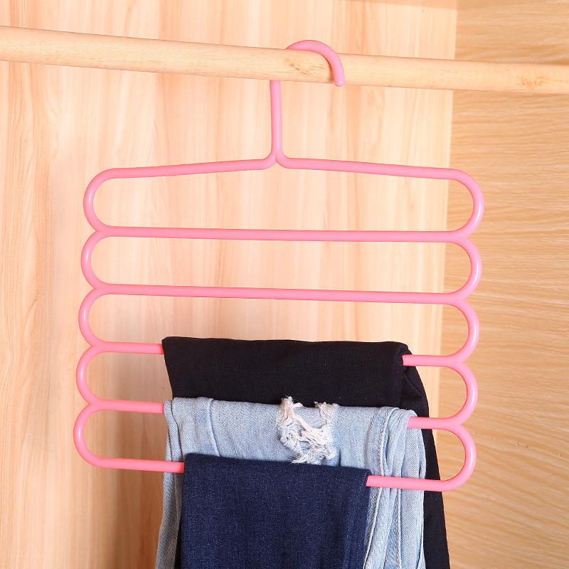 

Многослойная вешалка для брюк S-типа с противоскользящими зажимами для хранения в гардеробе