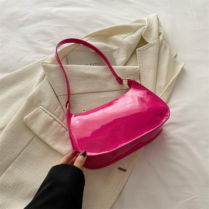 Bolsa de axila simples e elegante, bolsa de ombro minimalista, bolsa de mão estilosa feminina e bolsa com zíper