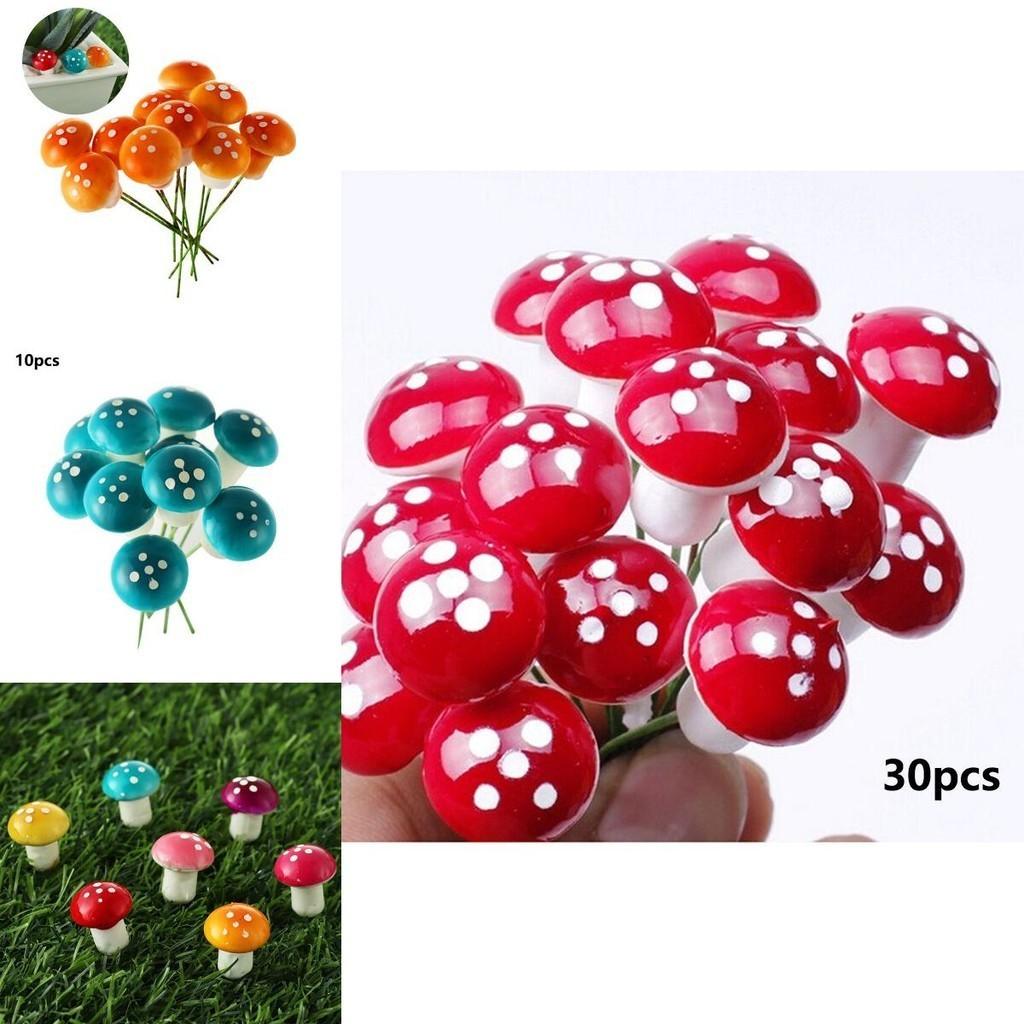 Vibrant Mini Colorful Mushroom Ornaments For Enchanting Dollhouse Garden Decor
