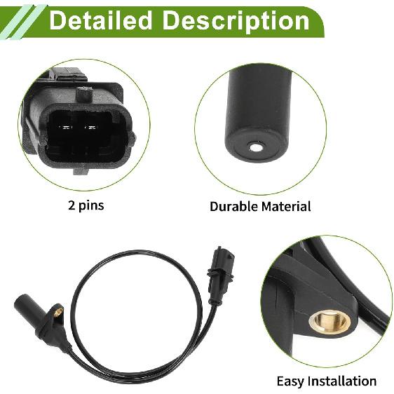 No.46474583 Crankshaft Position Sensor for FIAT Stilo 1.2 16V 2002-2006 Sturdy Black Engine Crank CKP Sensor Metal Plastic 1 Pc