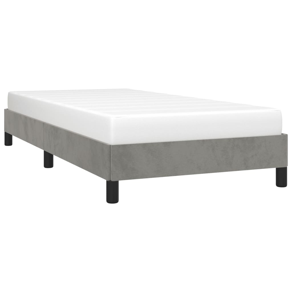 Bed Frame without Mattress Light Grey 90 x 200 cm Velvet