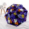 1pc Pansy Flowers Automatic Opening/Closing Folding Umbrella with 51 Ribs, Plastic Handle, Windproof Portable Sunshade Umbrella Halloween an