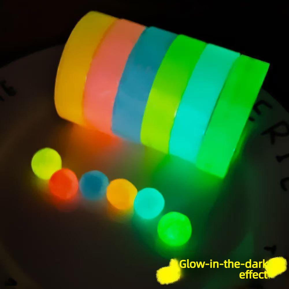 5pcs Glow-in-the-Dark Sticky Balls, Ball Tape, Crystal-Clear Water Ball Tape, Hand-Stretched, Colorful Sticky Water Ball Tape