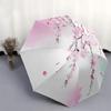 Cherry Blossom Lanterns Automatic Folding Umbrella  8 Ribs, Durable Iron Frame, Bright Color Pattern Compact Travel Umbrella, Suitable for O