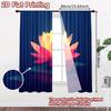 2D FLAT PRINTING 2pcs Curtains (Without Rod) Glowing Lotus on Water Easter Festival Fashion Curtains Fabric Curtains All Seasons