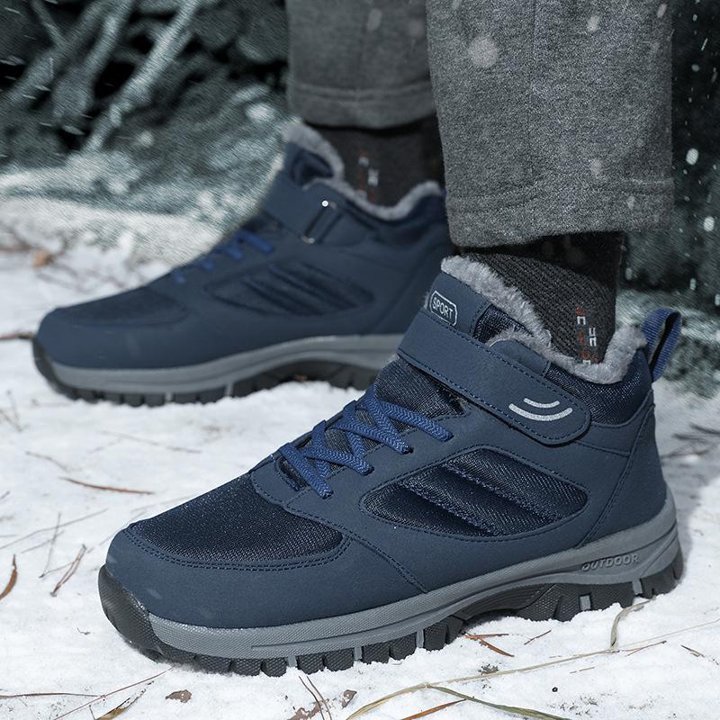 Elderly Shoes Men's Autumn and Winter Velvet High-top Warm Cotton Shoes Women's Middle-aged and Elderly Non-slip Walking Shoes Dad Shoes Mom Shoes