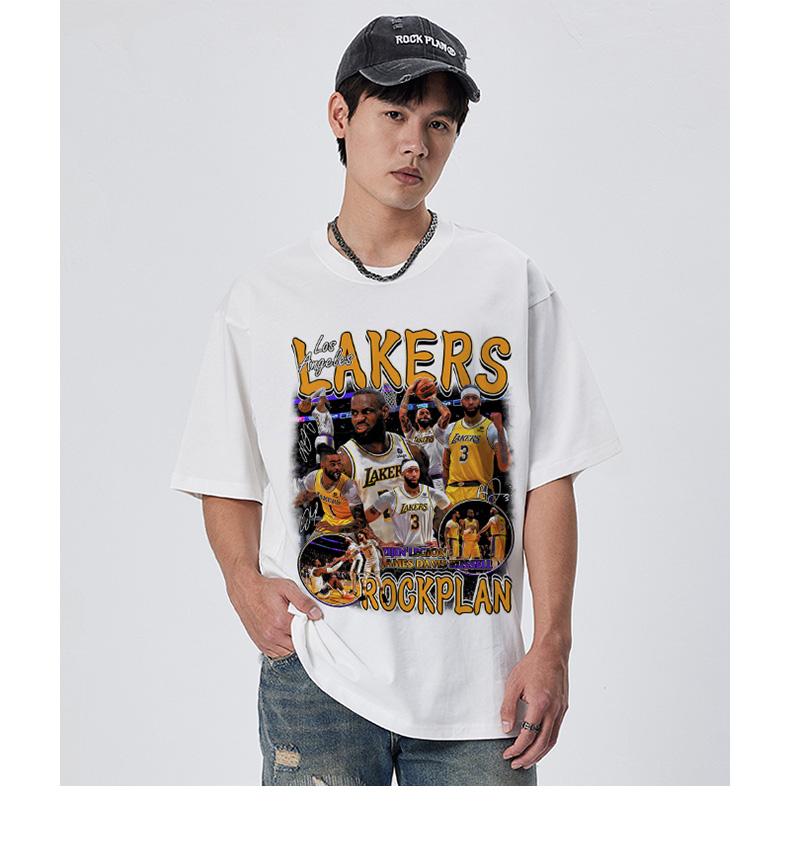 2024 Rock Project American Star James David Russell Printed Short Sleeve Retro Basketball T-shirt Student Hipster Men and Women